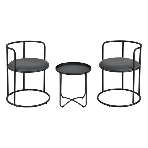 Mesa con 2 sillas Älvkarleby negra en.casa