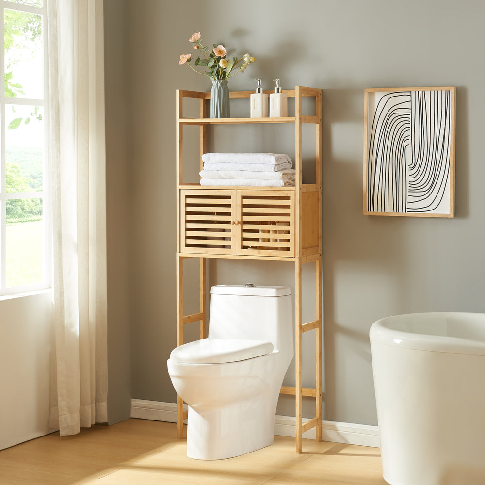 Estantería de baño Haugesund 158x60x26 cm bambú [en.casa] - premiumXL