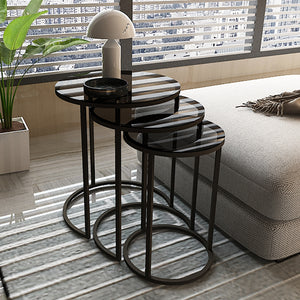 Mesa de centro Kyyjärvi en juego de 3 piezas, varios colores [en.casa]