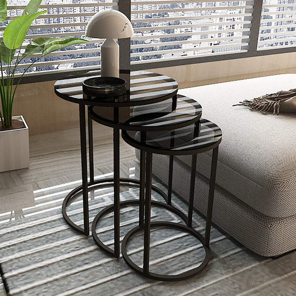 Mesa de centro Kyyjärvi en juego de 3 piezas, varios colores [en.casa]