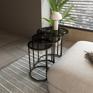 Mesa de centro Kyyjärvi en juego de 3 piezas, varios colores [en.casa]