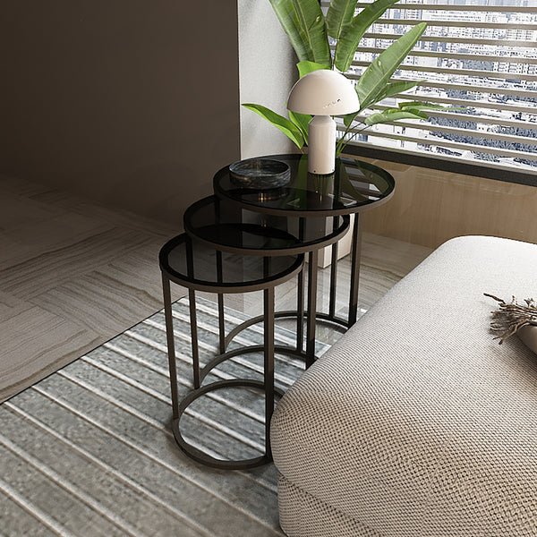 Mesa de centro Kyyjärvi en juego de 3 piezas, varios colores [en.casa]