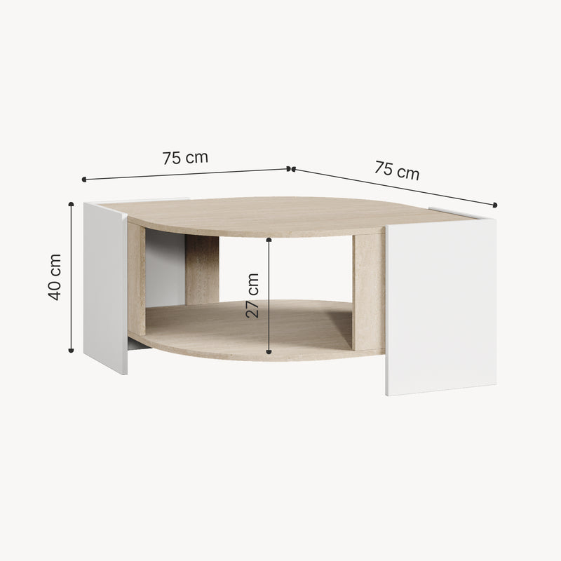 Esquema acotado Mesa de centro Klipsari 75x75x40 cm [en.casa]