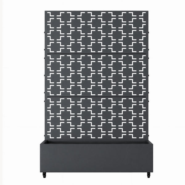 Tabique Aaskis con jardinera exterior 190x82/120x38cm [casa.pro]