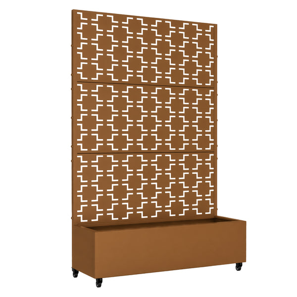 Tabique Aaskis con jardinera exterior 190x82/120x38cm [casa.pro]