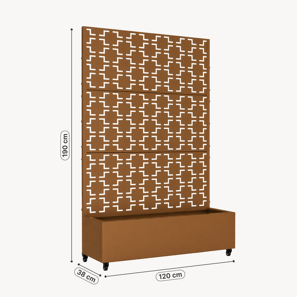 Tabique Aaskis con jardinera exterior 190x82/120x38cm [casa.pro]