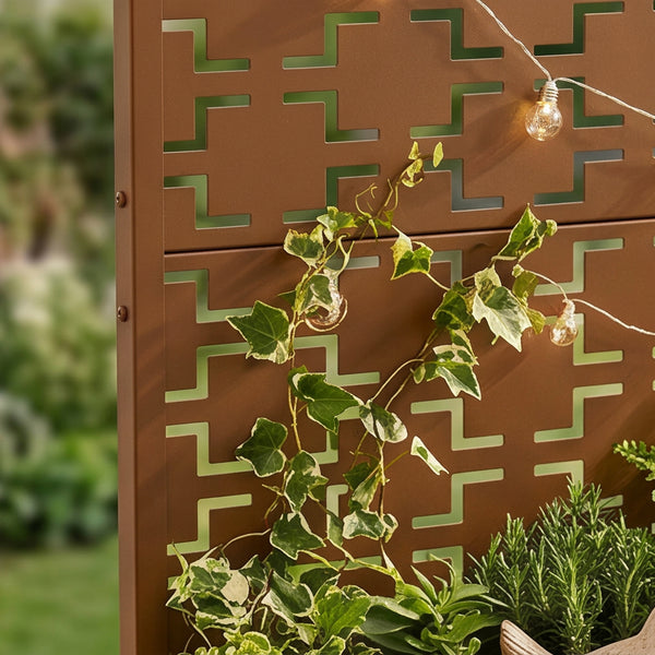 Tabique Aaskis con jardinera exterior 190x82/120x38cm [casa.pro]