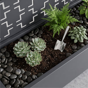 Tabique Aaskis con jardinera exterior 190x82/120x38cm [casa.pro]