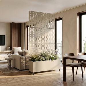 Tabique Aaskis con jardinera exterior 190x82/120x38cm [casa.pro]