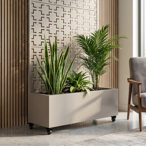 Tabique Aaskis con jardinera exterior 190x82/120x38cm [casa.pro]