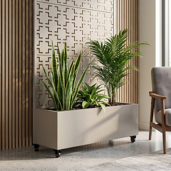 Tabique Aaskis con jardinera exterior 190x82/120x38cm [casa.pro]
