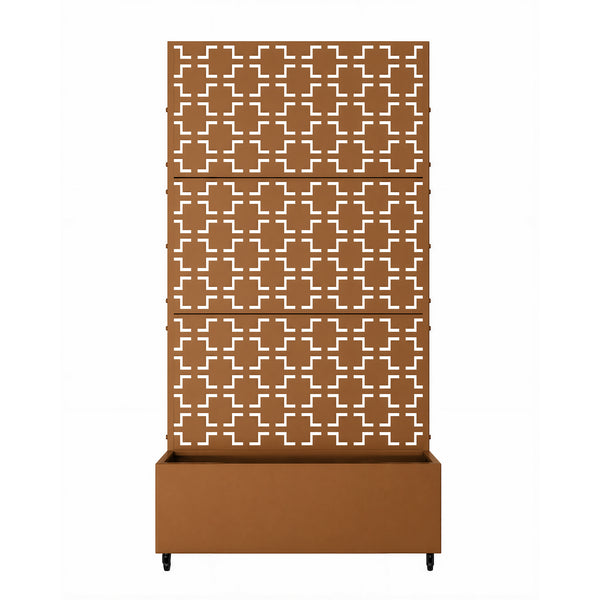 Tabique Aaskis con jardinera exterior 190x82/120x38cm [casa.pro]