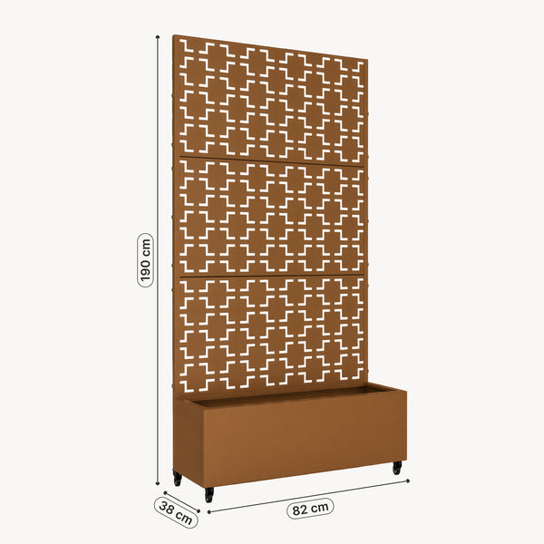 Tabique Aaskis con jardinera exterior 190x82/120x38cm [casa.pro]