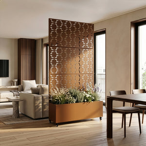 Tabique Aaskis con jardinera exterior 190x82/120x38cm [casa.pro]
