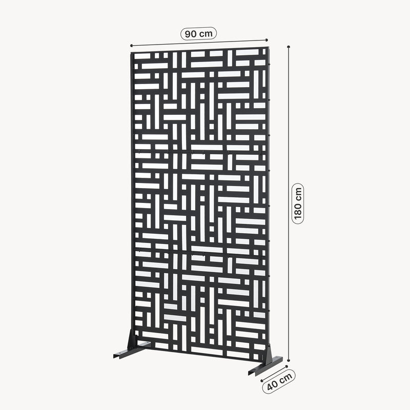 Esquema acotado Tabique Bernalda con diseño atractivo acero En diferenres medidas - Negro [casa.pro]