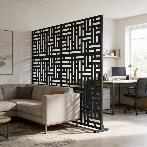 Tabique Bernalda con diseño atractivo acero En diferenres medidas - Negro [casa.pro]