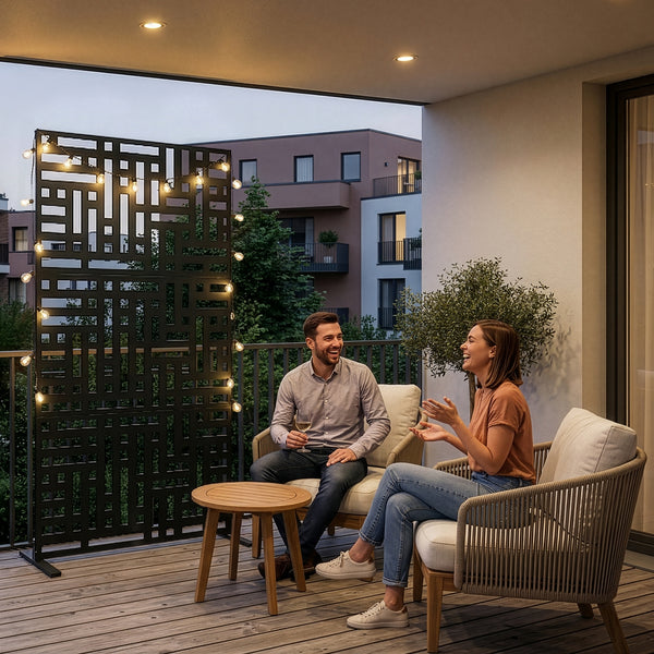 Tabique Bernalda con diseño atractivo acero En diferenres medidas - Negro [casa.pro]