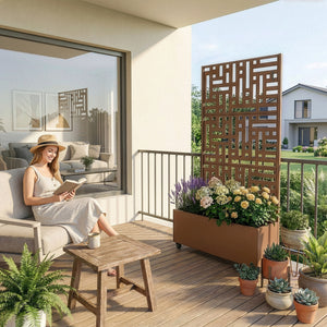 Tabique Bernalda con jardinera acero [casa.pro]
