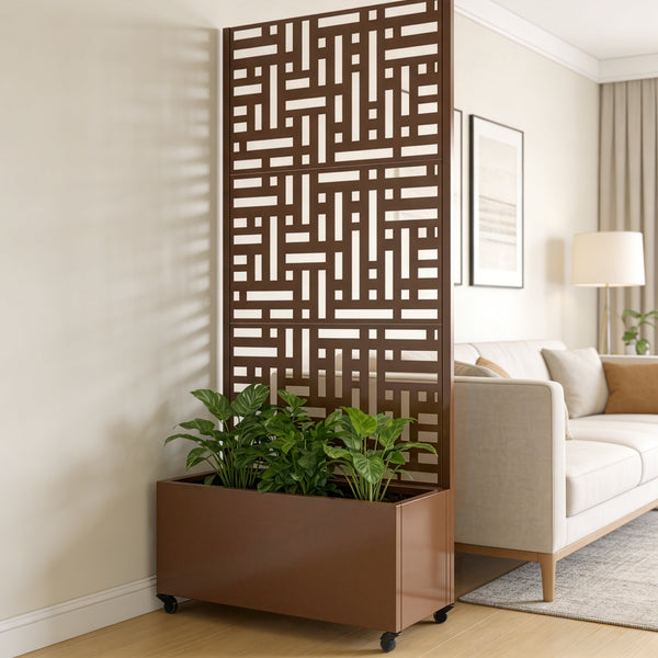 Tabique Bernalda con jardinera acero [casa.pro]