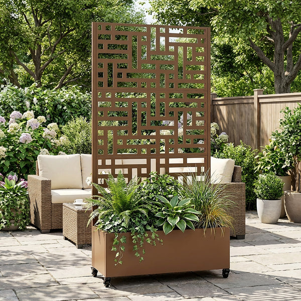 Tabique Bernalda con jardinera acero [casa.pro]