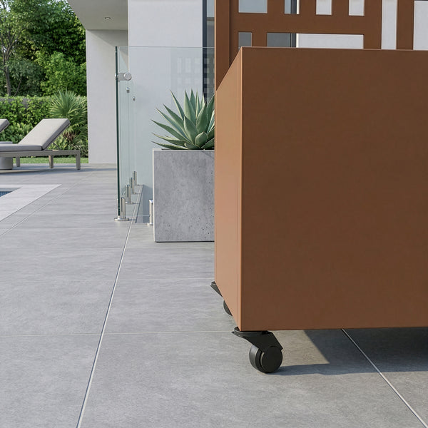 Tabique Bernalda con jardinera acero [casa.pro]