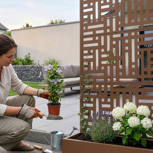 Tabique Bernalda con jardinera acero [casa.pro]
