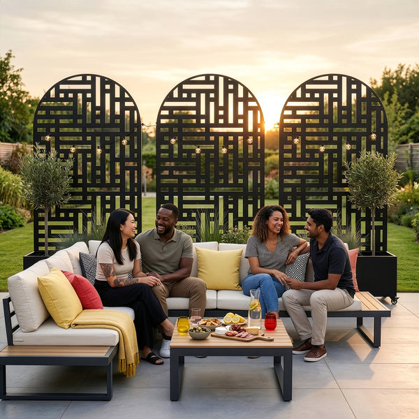 Tabique Bernalda con macetero en forma de arco [casa.pro]