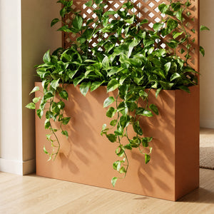 Biombo Malja con jardinera acero 146x83x31cm [casa.pro]