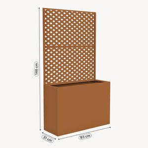 Biombo Malja con jardinera acero 146x83x31cm [casa.pro]