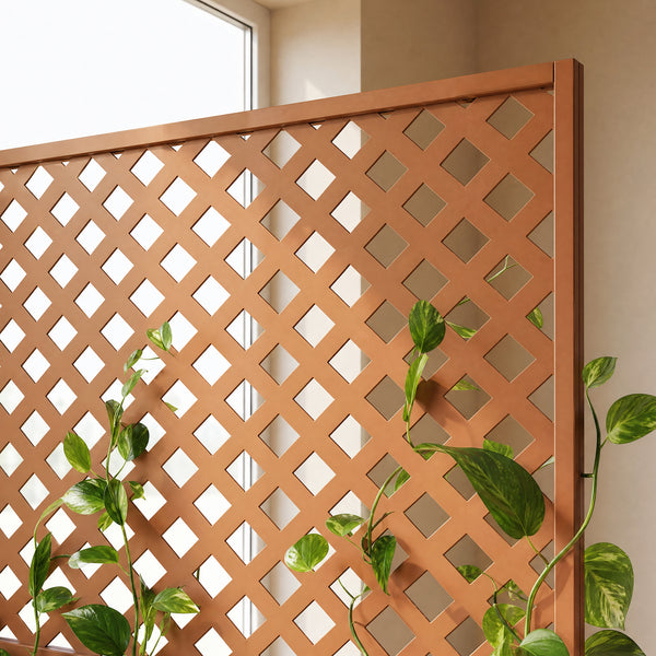 Biombo Malja con jardinera acero 146x83x31cm [casa.pro]