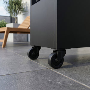 Tabique Malja con jardinera acero 190x82x38cm - Negro [casa.pro]