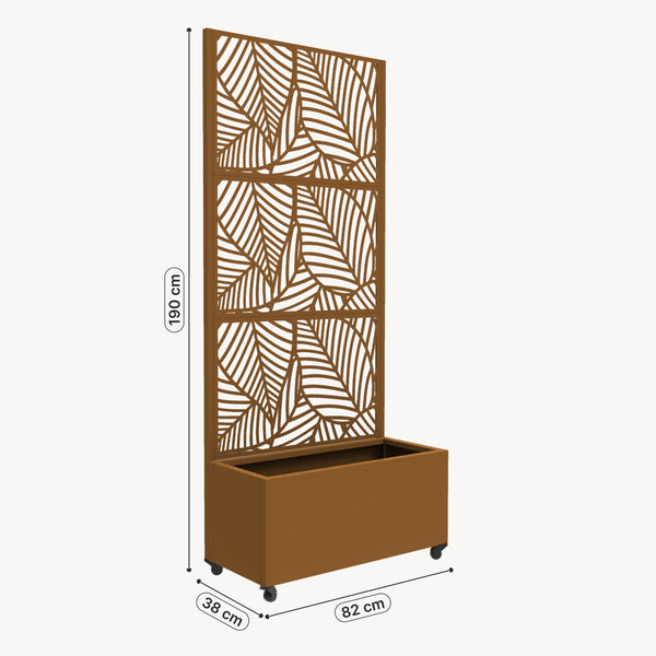Tabique Surnskoki con jardinera acero 190x82x38cm - [casa.pro]