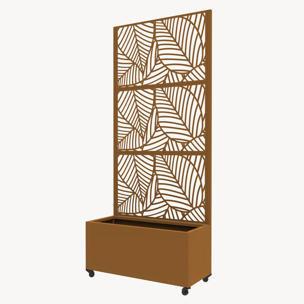 Tabique Surnskoki con jardinera acero 190x82x38cm - [casa.pro]