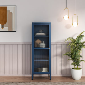 Vitrina Säkylä con puerta de cristal 3 estantes [en.casa]