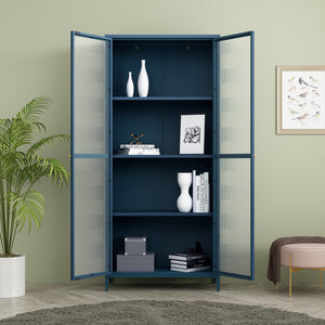 Vitrina Säkylä con puerta de cristal 3 estantes [en.casa]