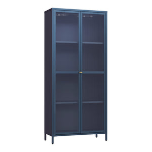 Vitrina Säkylä con puerta de cristal 3 estantes [en.casa]