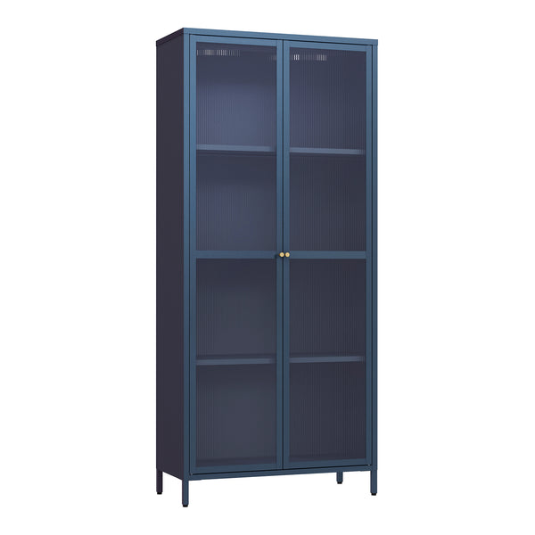 Vitrina Säkylä con puerta de cristal 3 estantes [en.casa]