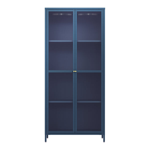 Vitrina Säkylä con puerta de cristal 3 estantes [en.casa]