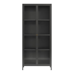 Vitrina Säkylä con puerta de cristal 3 estantes [en.casa]
