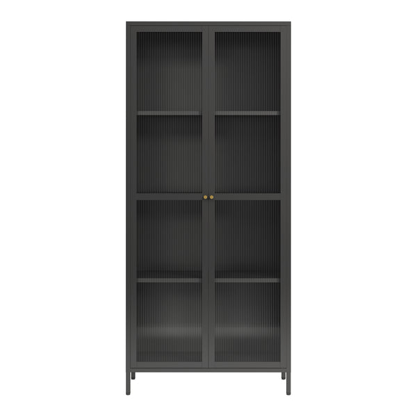 Vitrina Säkylä con puerta de cristal 3 estantes [en.casa]
