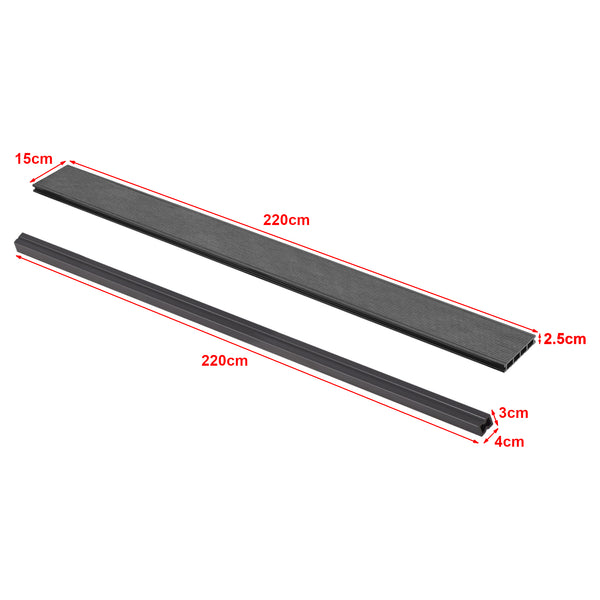 Juego completo de tarimas WPC Deilingen en varios colores y tamaños [neu.holz]