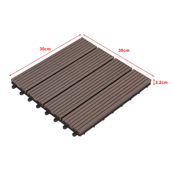 Baldosas WPC Schramberg juego de 11 piezas 1m² en varios colores [en.casa]