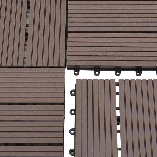 Baldosas WPC Schramberg juego de 11 piezas 1m² en varios colores [en.casa]
