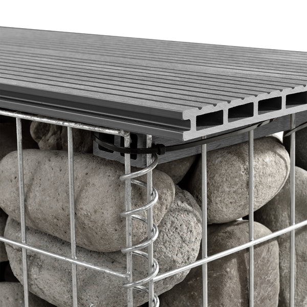 Banco de gaviones Friesland WPC 100x45x30 cm en varios colores pro.tec