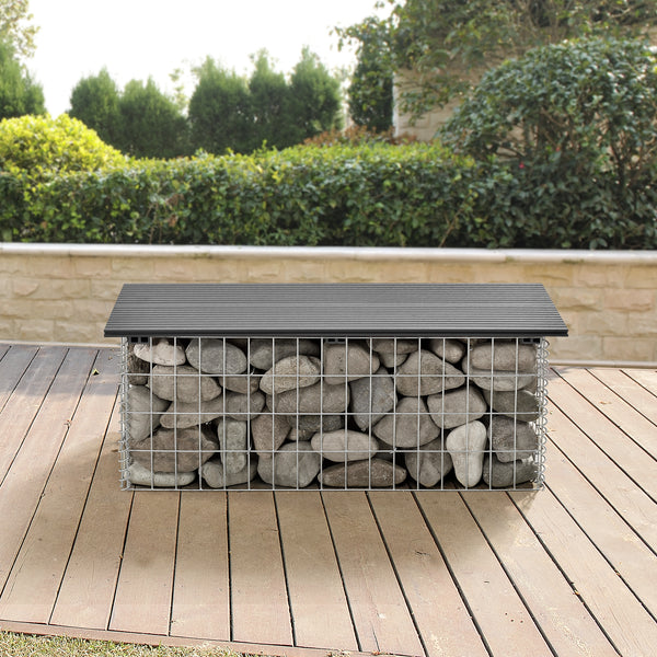 Banco de gaviones Friesland WPC 100x45x30 cm en varios colores pro.tec