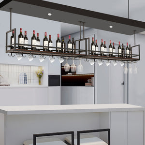Estante para vinos con soporte para copas Borejle [en.casa]