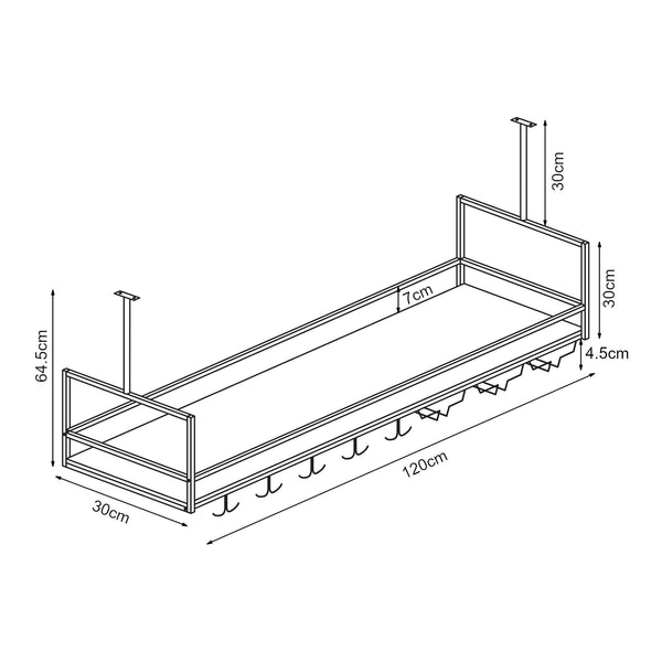 Estante para vinos con soporte para copas Borejle [en.casa]