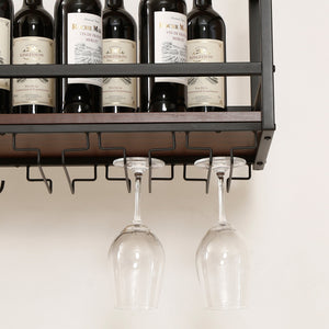 Estante para vinos con soporte para copas Borejle [en.casa]