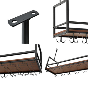 Estante para vinos con soporte para copas Borejle [en.casa]
