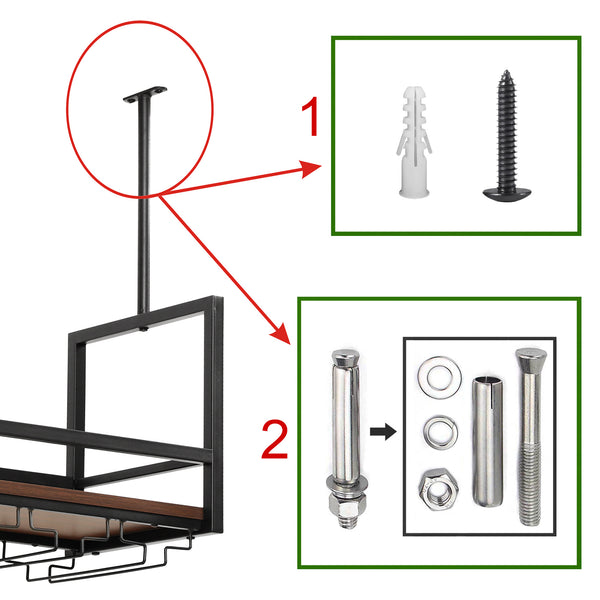 Estante para vinos con soporte para copas Borejle [en.casa]